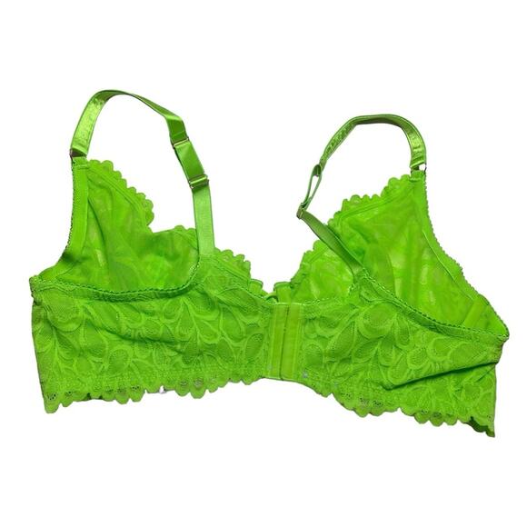 Savage X Fenty Savage Not Sorry Ultra Demi Unlined Lace Bra Kelly Green - Picture 2 of 3